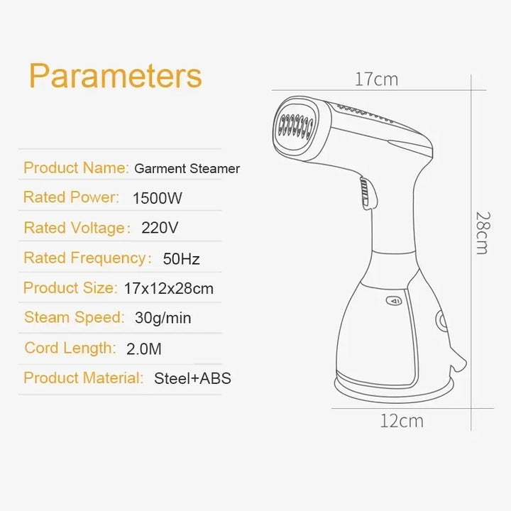 Versatile portable garment steamer. An essential wrinkle remover for all your home and travel fabric care needs.