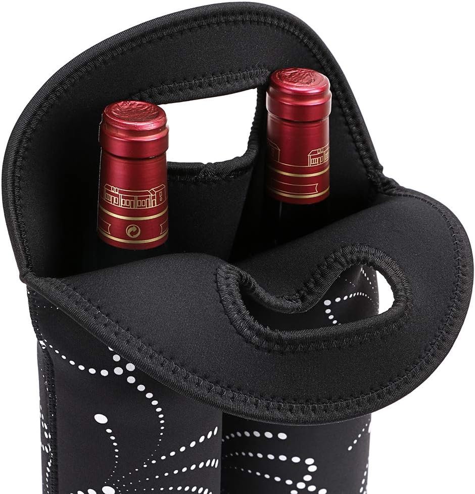 Giftable portable wine bottle tote, holds two bottles.