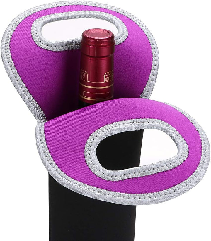 Insulated neoprene wine bottle tote, great gift for wine lovers.