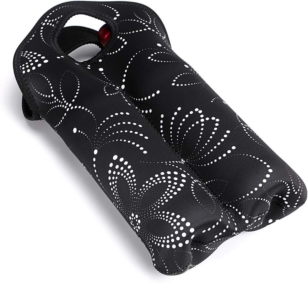 Outdoor wine carrier, insulated neoprene for two bottles.