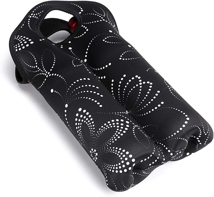Outdoor wine carrier, insulated neoprene for two bottles.