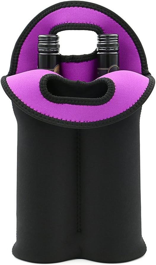 Two bottle drink transport, insulated and portable.