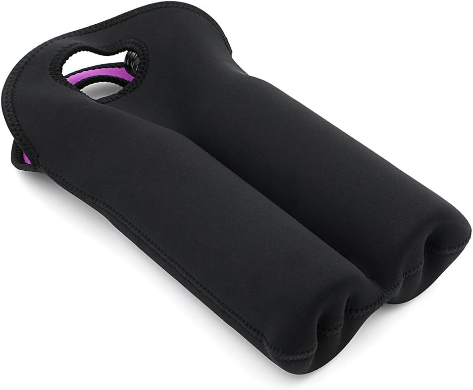 Insulated travel wine bag, carries two bottles safely.