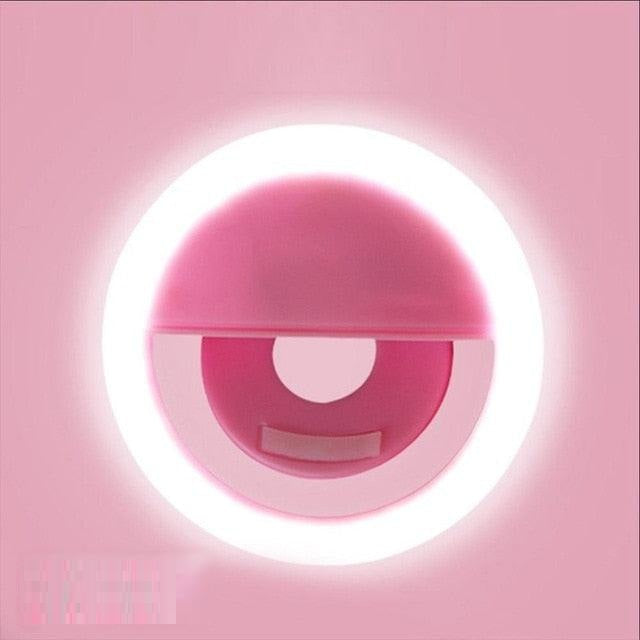 Rechargeable portable ring light for flawless smartphone selfies, video recording, and online content creation.