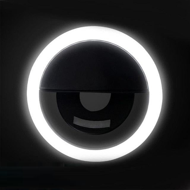 Easy-to-use portable selfie ring light for phones, providing soft, even LED illumination for perfect shots.