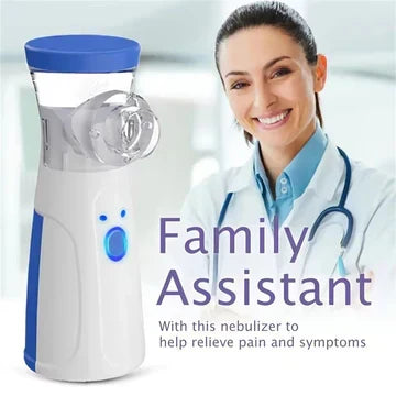 Compact USB rechargeable mesh nebulizer, perfect for travel & on-the-go respiratory care.