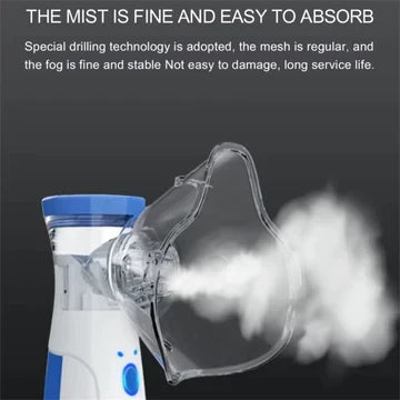 Unisex portable mesh nebulizer for asthma, COPD, and other respiratory conditions.