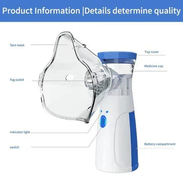 Efficient mesh nebulizer, USB rechargeable, ensuring convenient respiratory health for all ages.