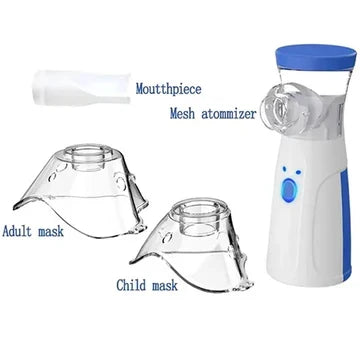 Travel-friendly mesh nebulizer, USB powered, providing quick asthma & respiratory relief anywhere.