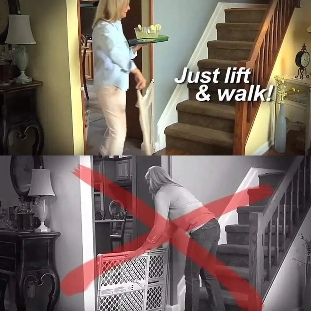 Outdoor portable pet gate, flexible safety barrier for dogs & cats, quick setup for garden or patio.