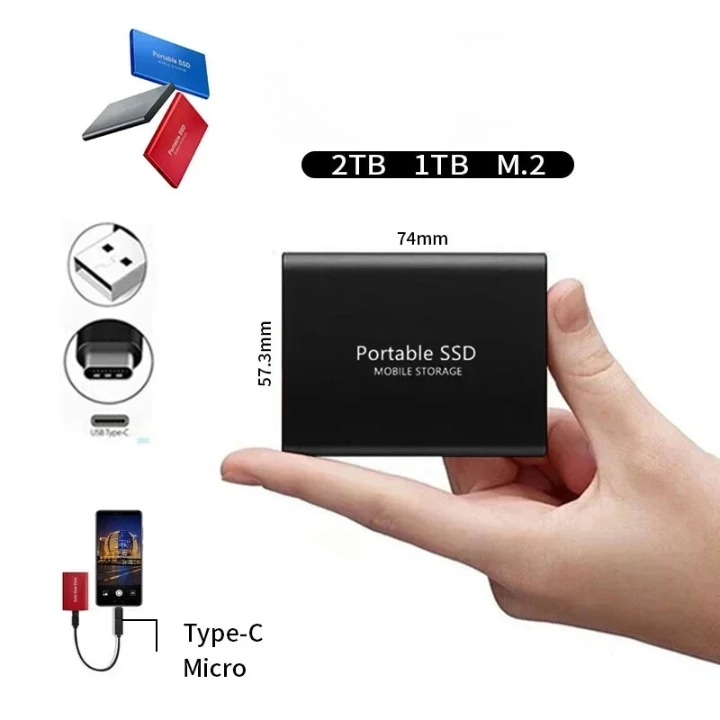 Portable SSD 128GB external hard drive for ultra-fast data transfer and reliable PC/laptop storage.