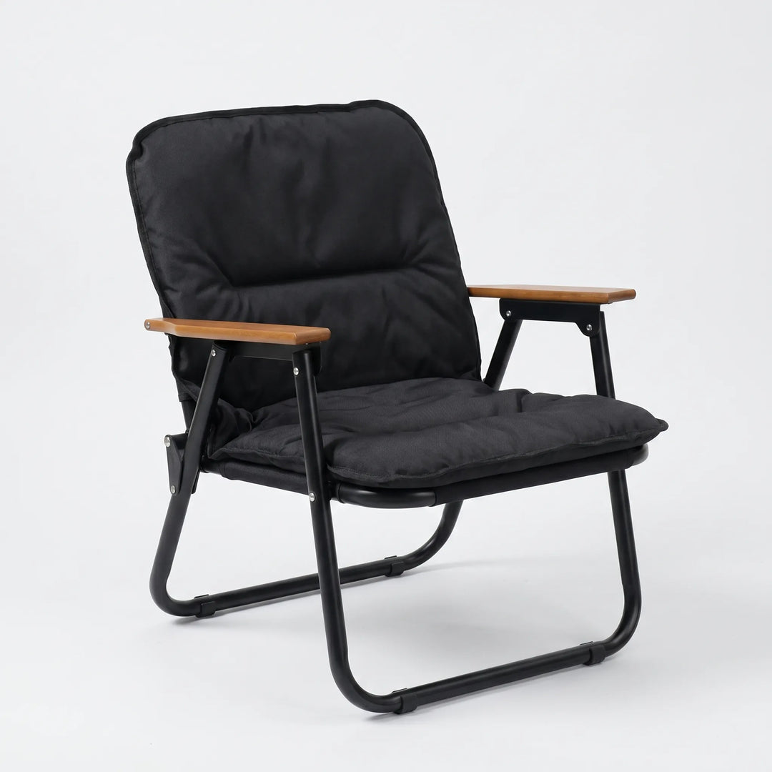 Travel-friendly two-person folding outdoor sofa, easy setup for camping & patio relaxation.