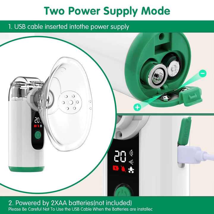 Unisex portable mist inhaler, USB rechargeable for respiratory relief, promotes easy breathing & wellness.