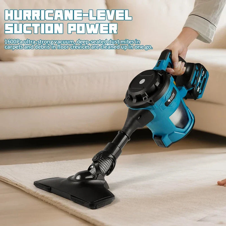 Portable wet dry handheld vacuum, rechargeable for cordless convenience in cars, homes, and offices.