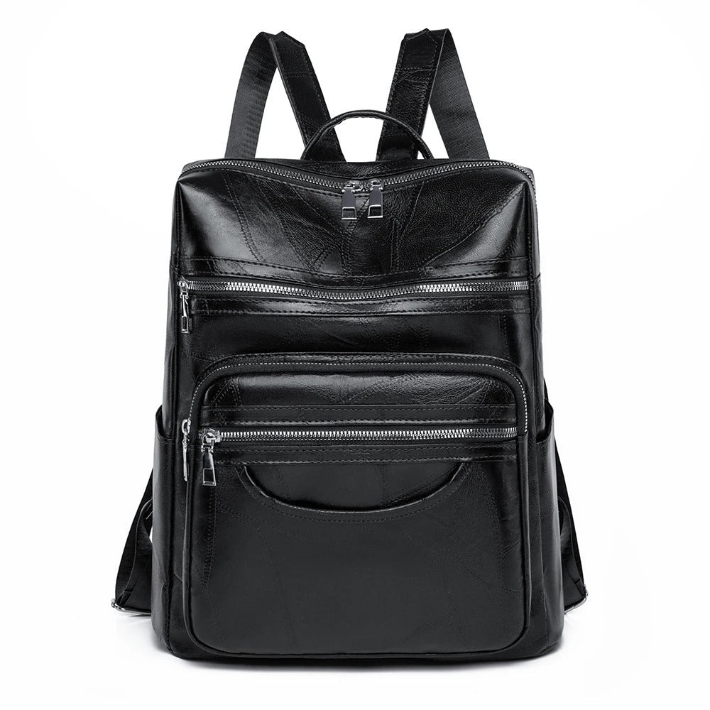 Elegant premium leather women's fashion backpack. A comfortable everyday shoulder bag for the modern woman.