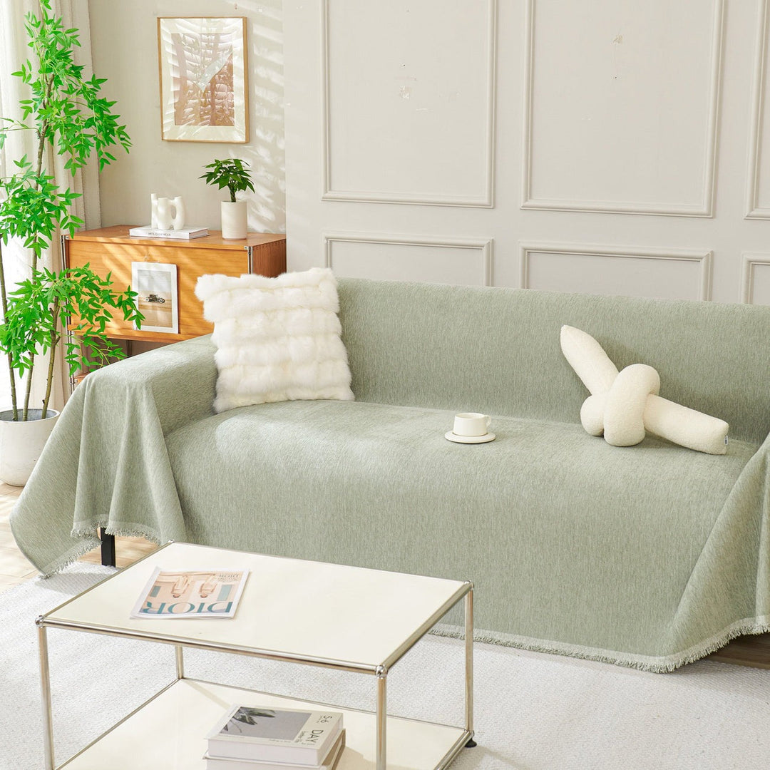 Washable sofa cover for pets & kids. Easy-care slipcover, a flexible fit furniture shield for family living rooms.