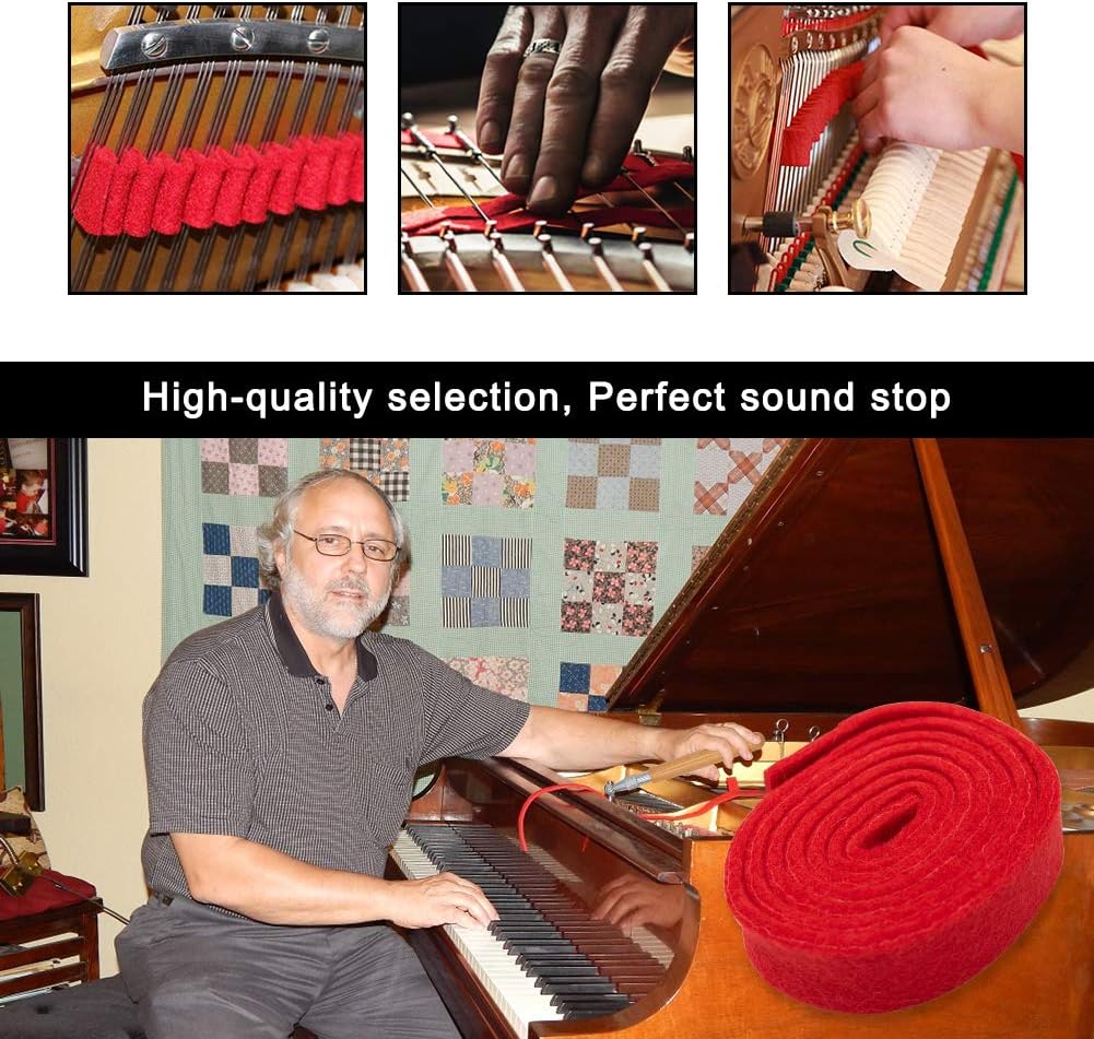 Complete 16-piece piano tuning & maintenance kit with a sturdy storage case for optimal sound quality.