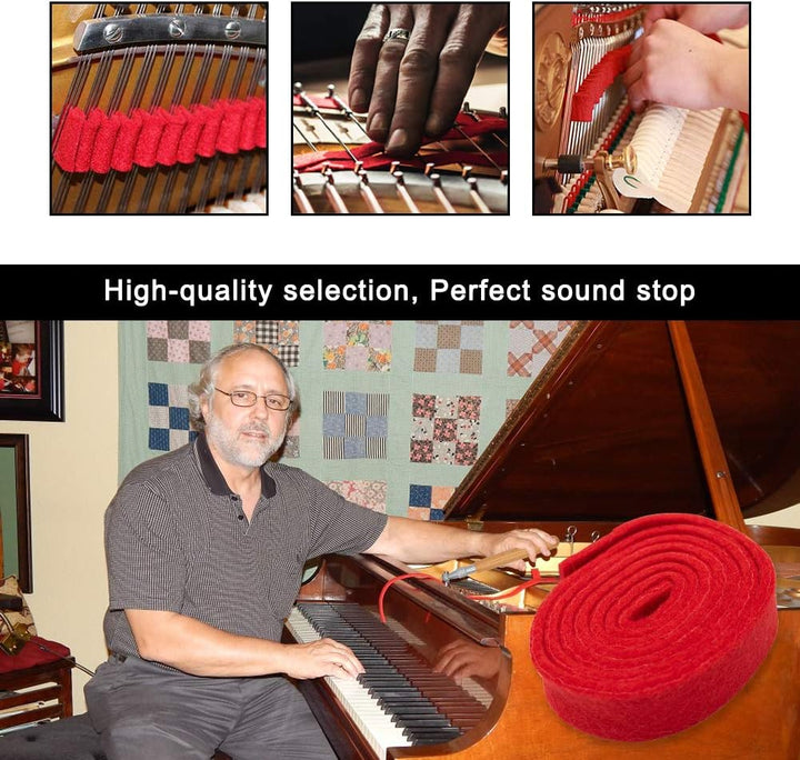 Complete 16-piece piano tuning & maintenance kit with a sturdy storage case for optimal sound quality.