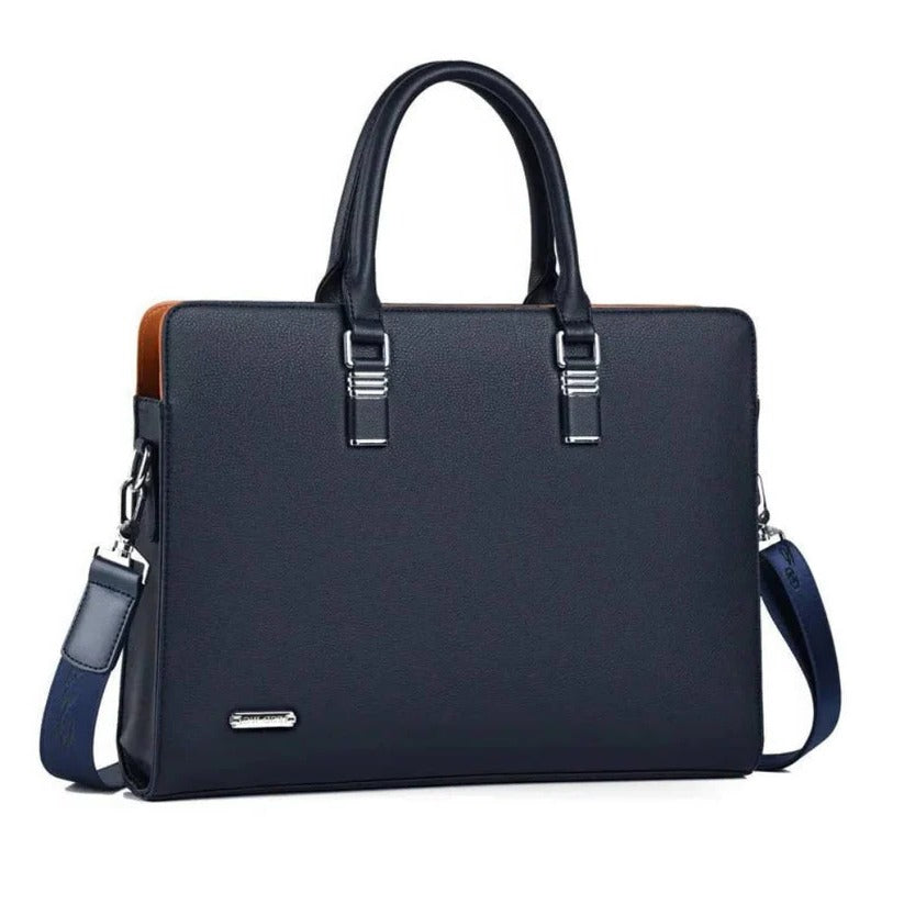 Modern men's laptop messenger bag. Versatile design for 14-15 inch business & travel computing.