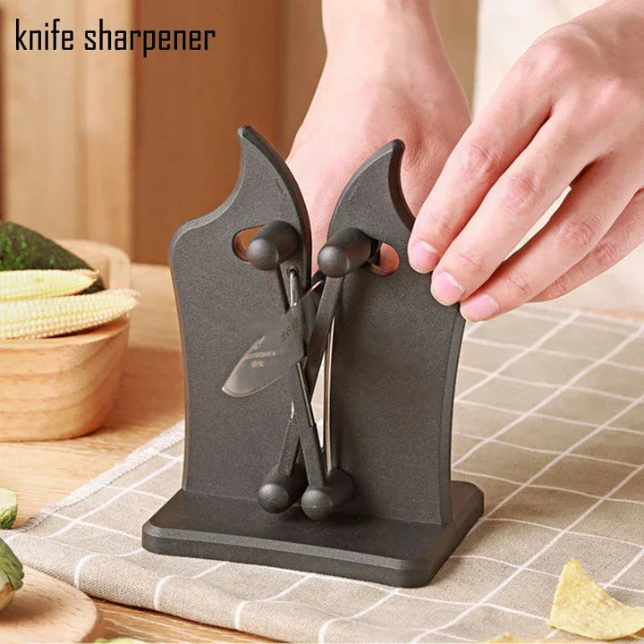 Professional kitchen knife sharpener for home use. Restores dull blades to sharpness; a vital cooking tool.