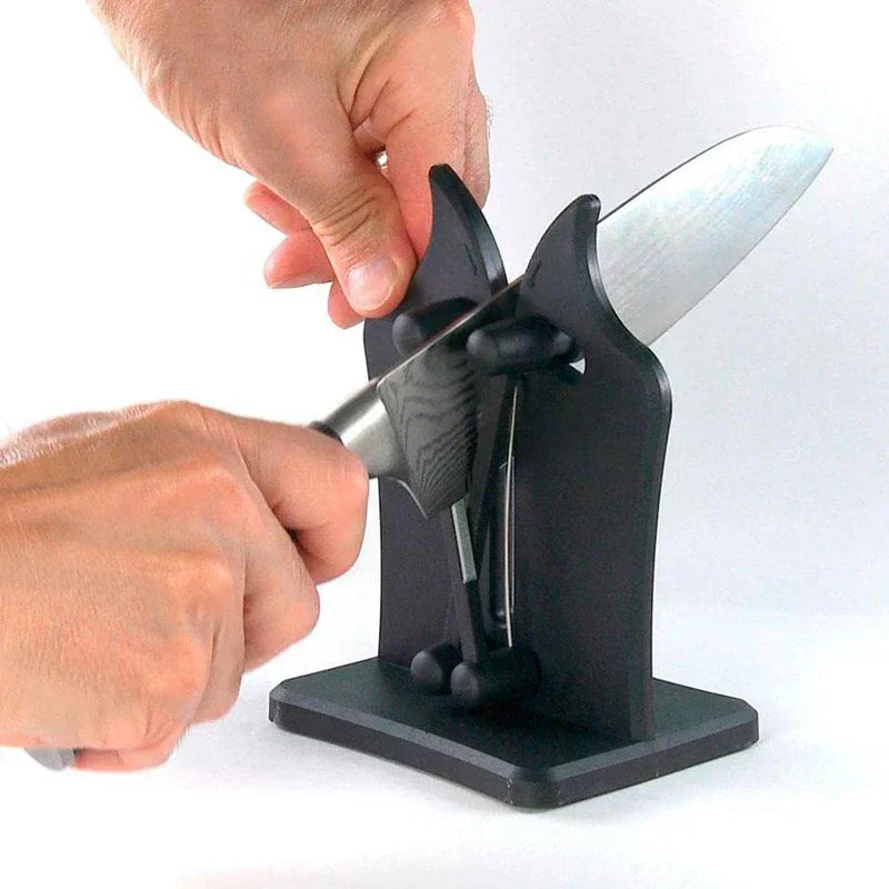 Boost cooking efficiency with this professional knife sharpener. Quickly sharpens all kitchen blades easily.
