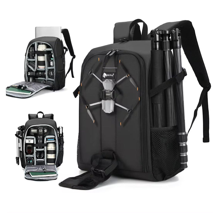 Professional unisex waterproof camera backpack for DSLR gear. Durable photography equipment protection for outdoor travel.