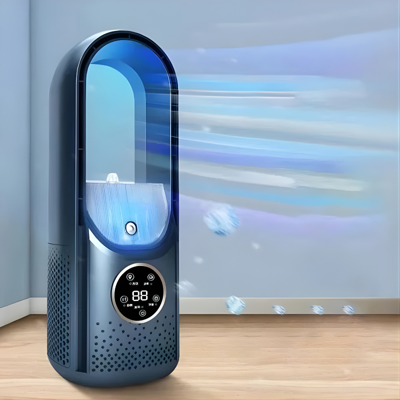Stay cool with this quiet portable bladeless fan, your personal desktop AC solution.