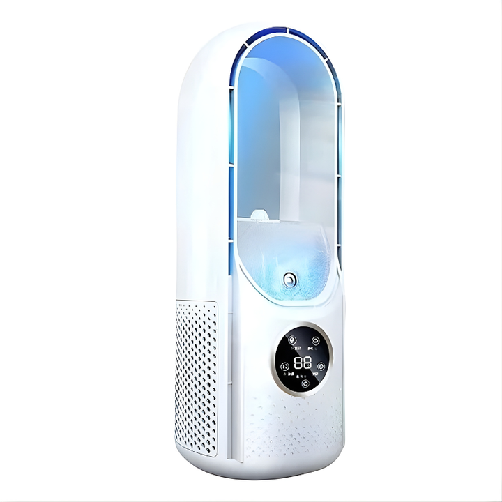 Energy-efficient portable quiet cooler. Ideal for bedroom, office, or personal desktop use.