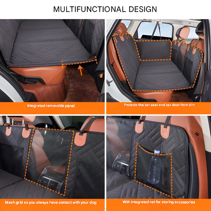 Pet gear quilted backseat bridge for ultimate dog safety and travel comfort on any road trip.