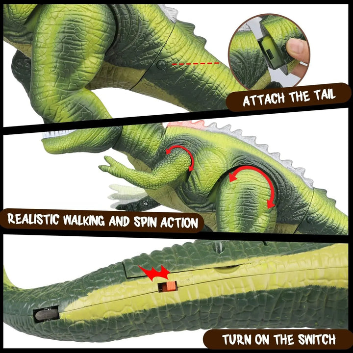 Unisex RC T-Rex dinosaur toy, a perfect children's gift, with roaring sounds and bright LED lights.