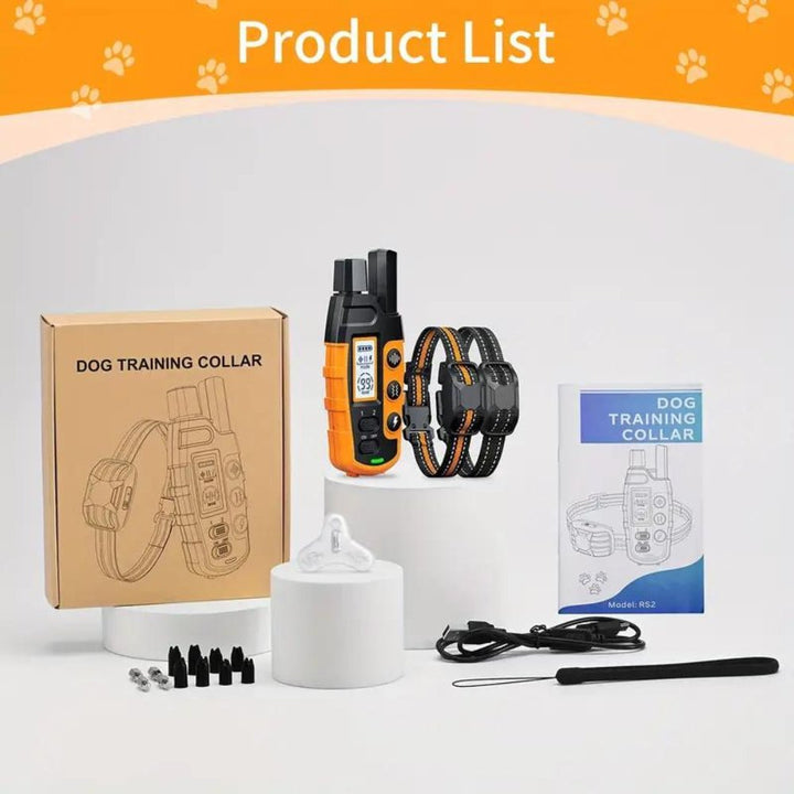 Effective static dog training collar with remote control for behavior correction and obedience training.
