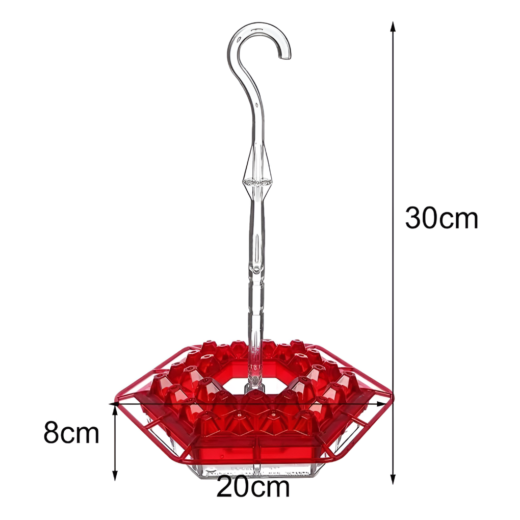 Premium hummingbird feeder with an effective ant moat and bee guard, ensuring clean nectar for garden birds.