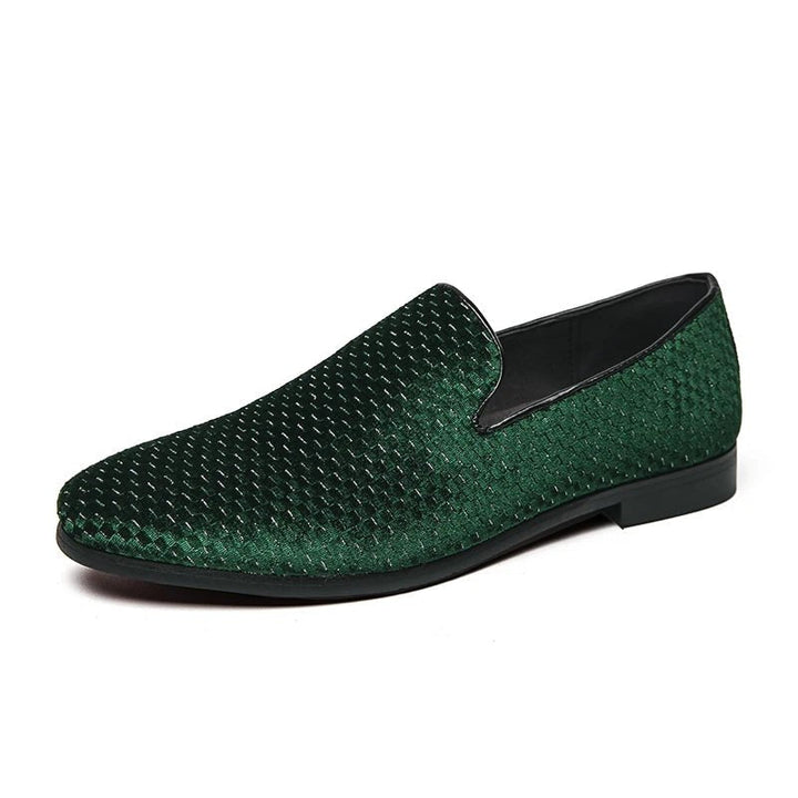 Sophisticated men's slip-on loafers, great for smart casual & formal occasions. Woven details, comfortable.