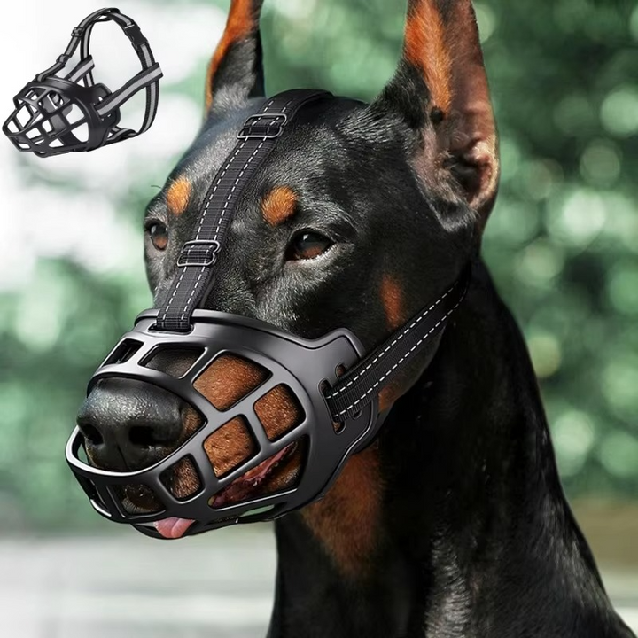 Premium reflective dog muzzle, water-friendly & breathable. Essential anti-bite pet safety gear for training & outdoor dogs.