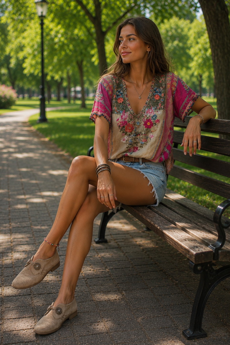 Women's oversized casual top, ideal for beach wear, summer fashion, or a comfortable travel outfit.