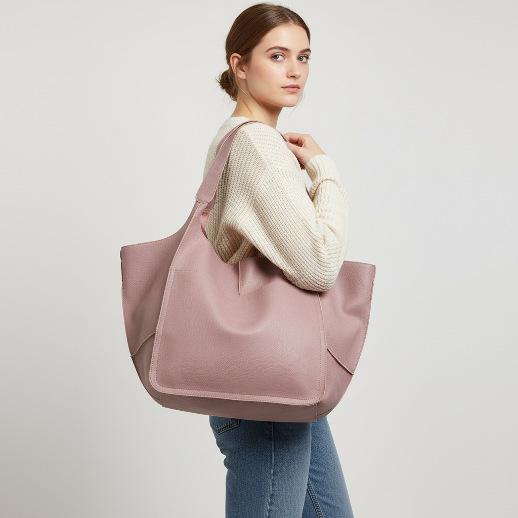 Ethical vegan leather everyday tote. A chic women's shoulder bag, spacious & fashionable handbag.