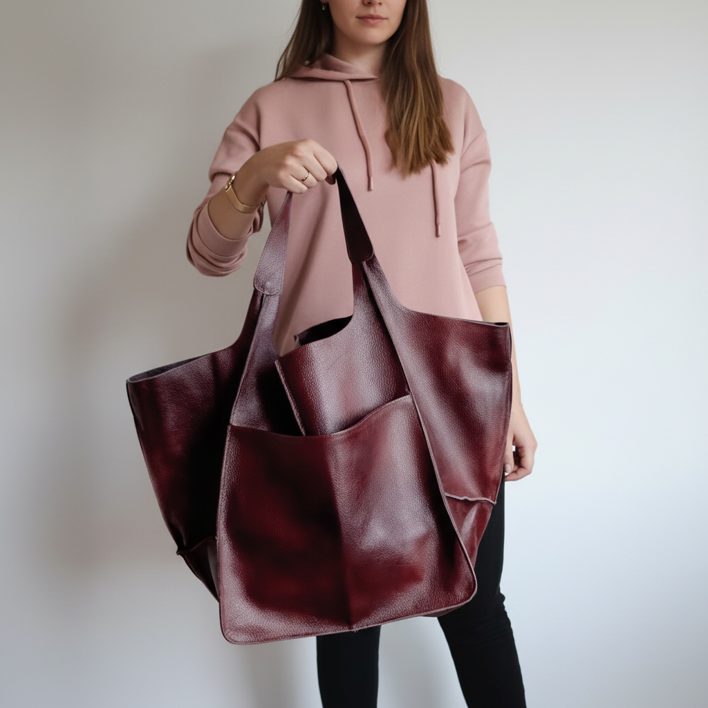 Everyday women's shoulder tote in roomy vegan leather. A practical and stylish multi-color handbag.