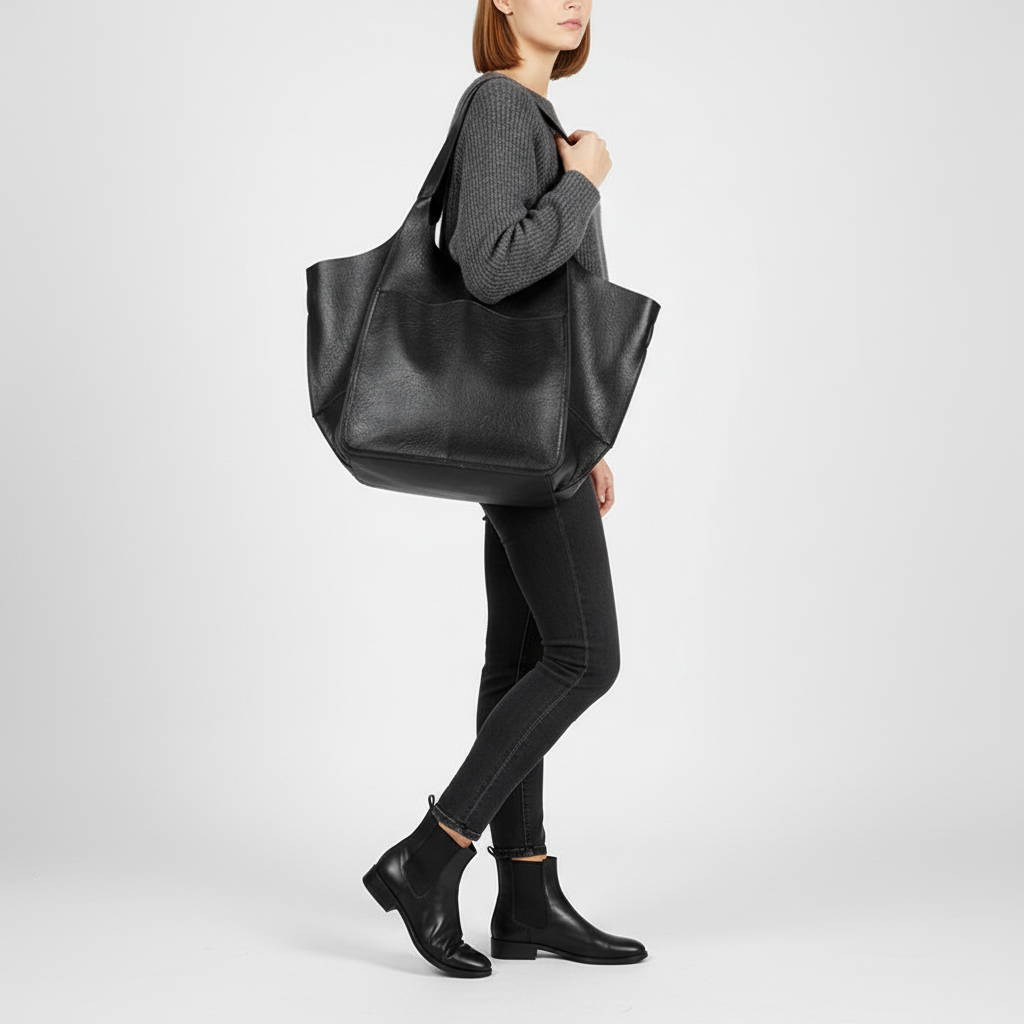 Trendy women's vegan leather tote. Spacious everyday handbag & shoulder bag, perfect for daily use.