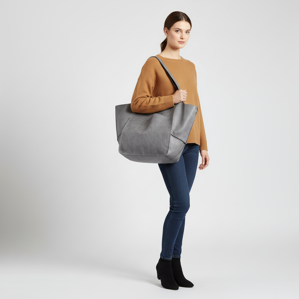 Versatile vegan leather women's tote bag. Roomy shoulder bag for everyday, work, and fashion.