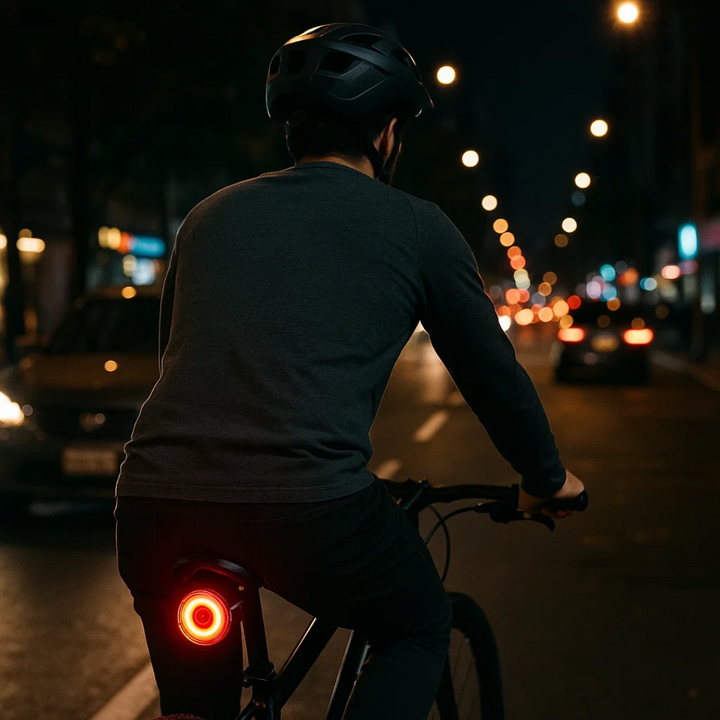 6-mode LED bike rear brake light, waterproof & USB rechargeable for optimal cycling visibility & safety.