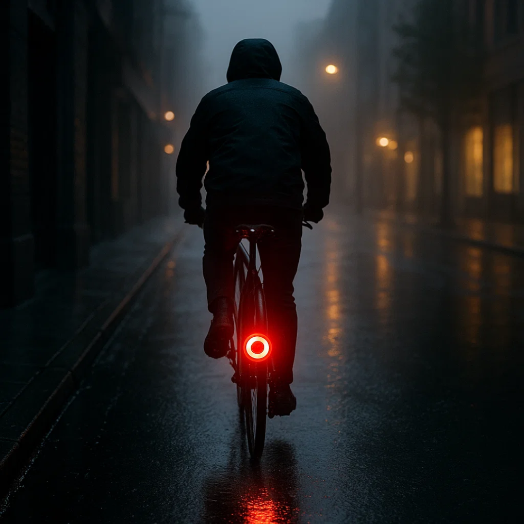 Automatic bike rear brake light with 6 modes, enhances safety for road & MTB night riding. Easy install.