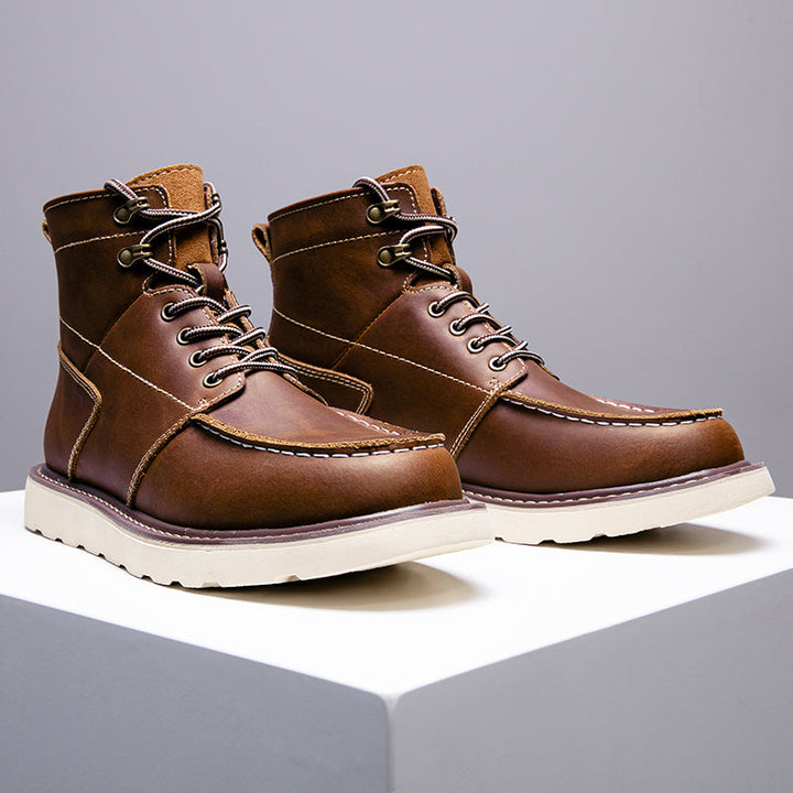 Rugged brown men's chukka boots, waterproof and versatile for a range of casual outfits