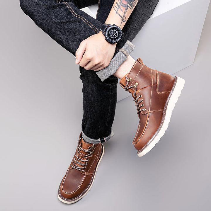 Men's casual brown chukka boots, waterproof and durable, perfect for everyday styled comfort