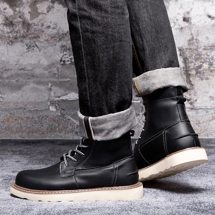 Black men's waterproof chukka boots, designed with precision for enduring wear and a fashionable, rugged look