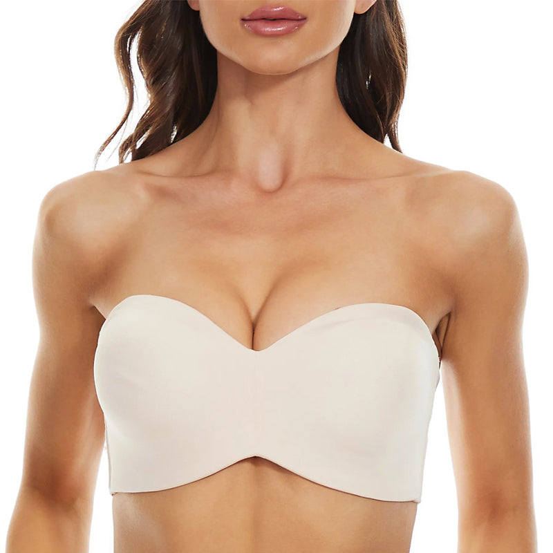 Strapless seamless bandeau bra for women, with removable straps for versatile comfort & smooth support.
