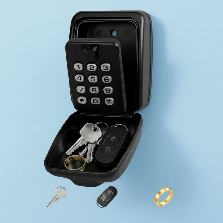 Never get locked out. Outdoor weatherproof key safe for secure home spare key storage & easy access.