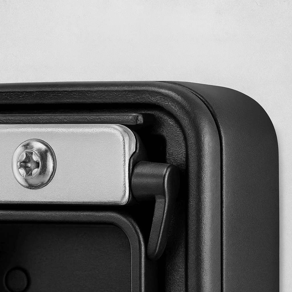 Durable, weatherproof outdoor key safe. Secure zinc alloy lockbox for home key storage & protection.