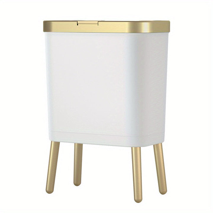 Sleek 15L household waste bin with odor control lid, perfect for kitchen, bathroom, or office.
