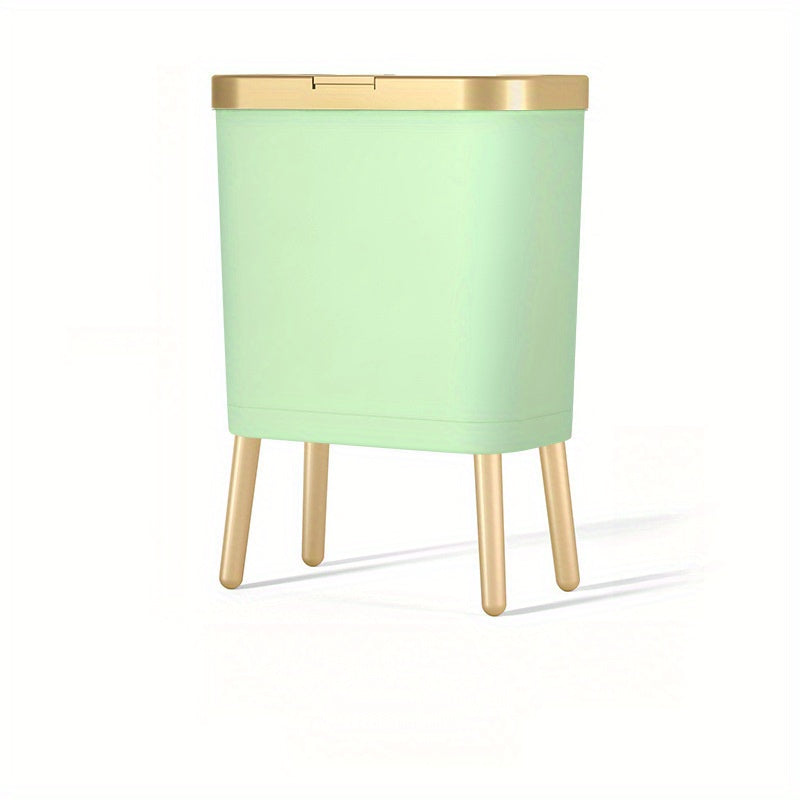Compact 15L sleek waste bin with odor control lid for kitchen, bathroom, & office. Modern organization.