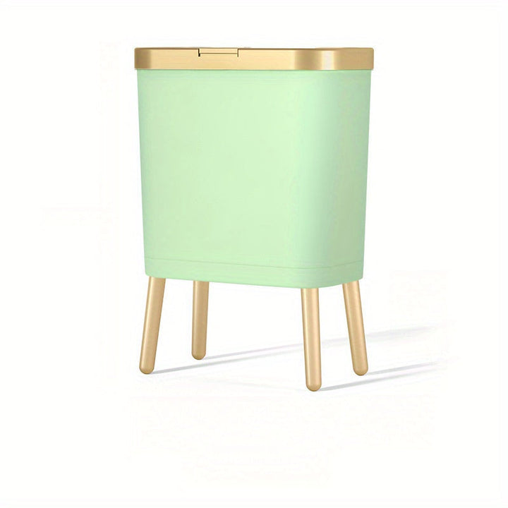 Compact 15L sleek waste bin with odor control lid for kitchen, bathroom, & office. Modern organization.